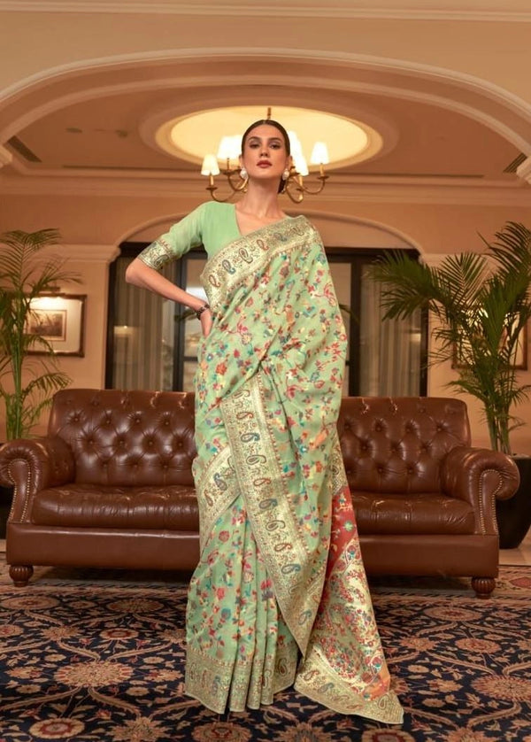 Alkesh banarasi silk saree with zari weaving work
