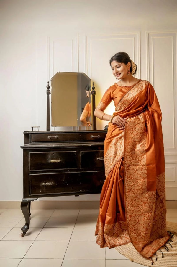Kranti handloom raw silk saree with woven design
