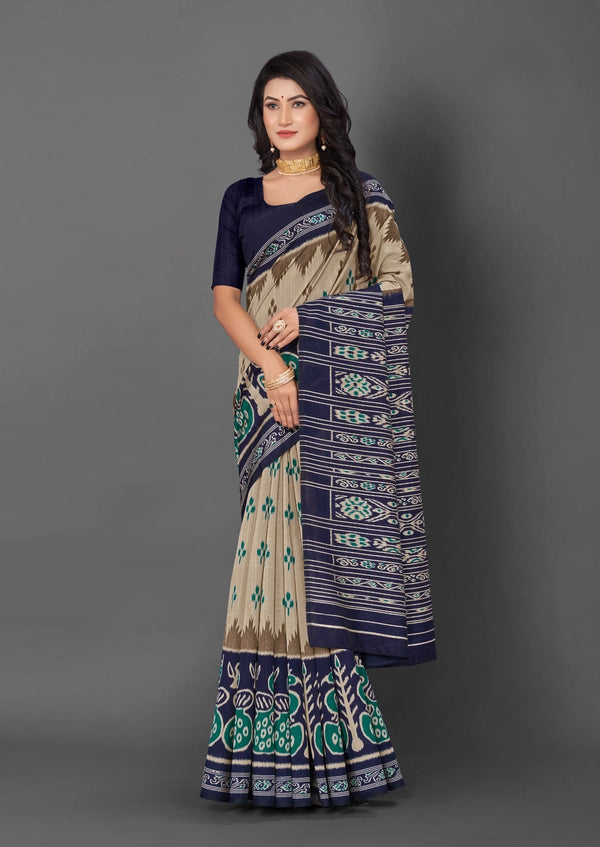 BHAGALPURI IKKAT PRINT SAREE
