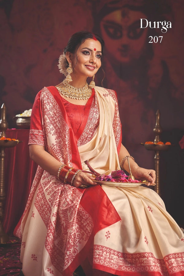 Durga Puja Special Silk blend Saree