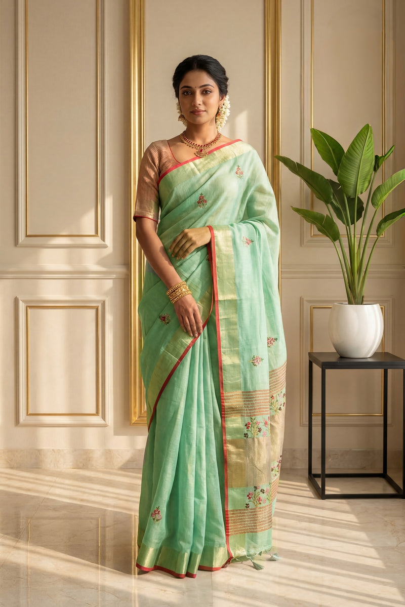 Juhi Linen Blend Saree