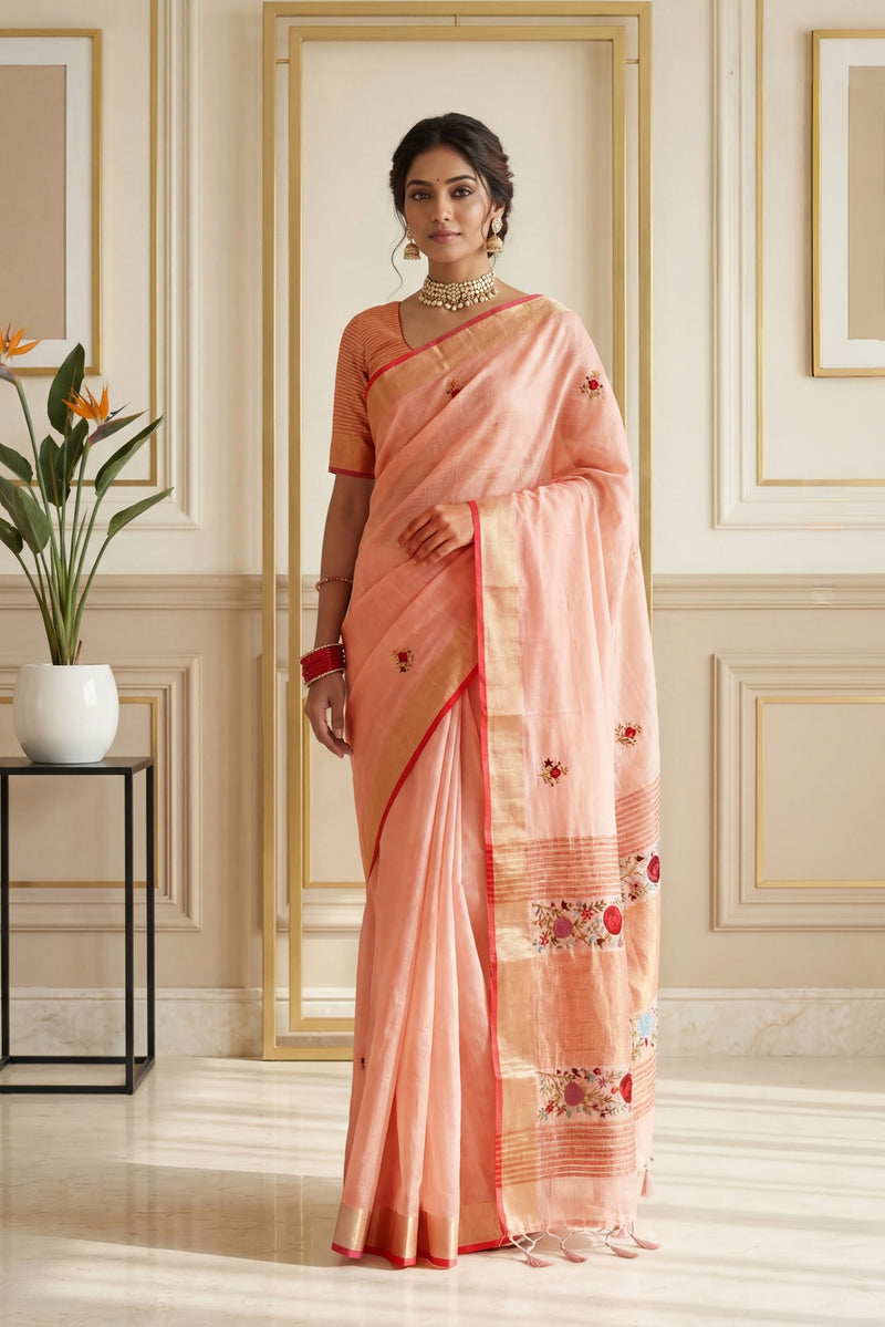 Juhi Linen Blend Saree
