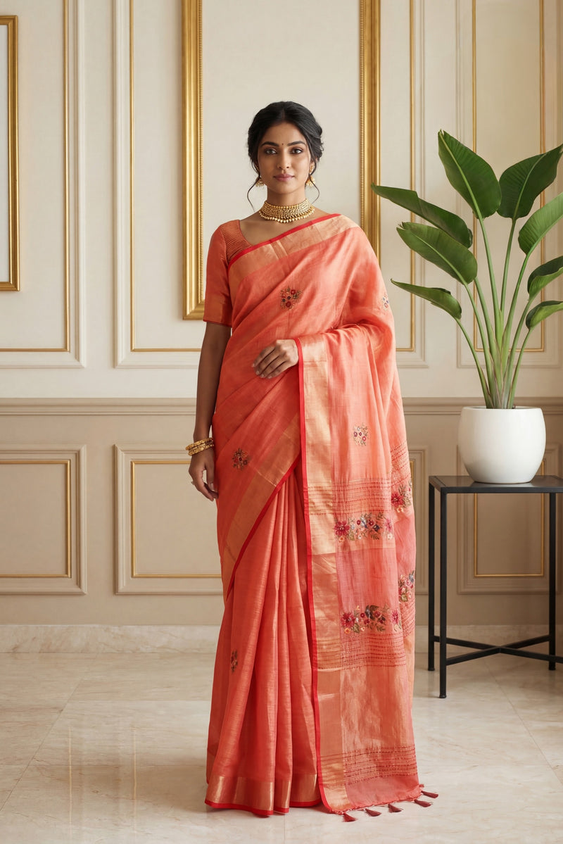 Juhi Linen Blend Saree