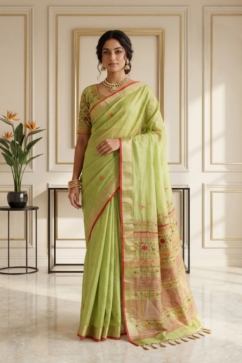 Juhi Linen Blend Saree