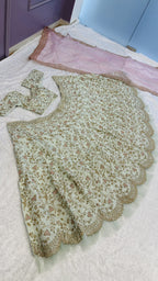 Premium Mulberry Silk Bridal Lehenga with Organza Dupatta & Hand Embellishments