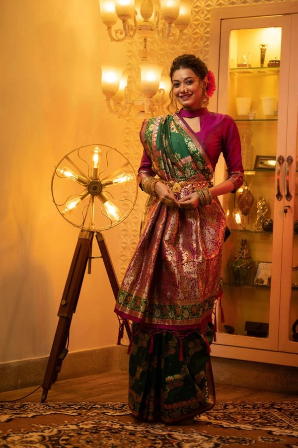 Pavi banarasi silk saree with zari weaving work