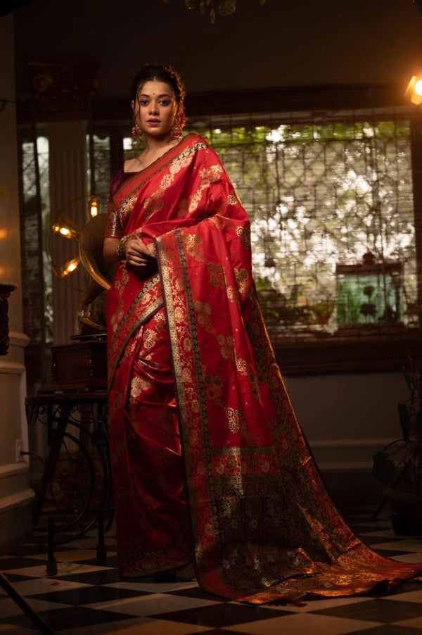 Pavi banarasi silk saree with zari weaving work