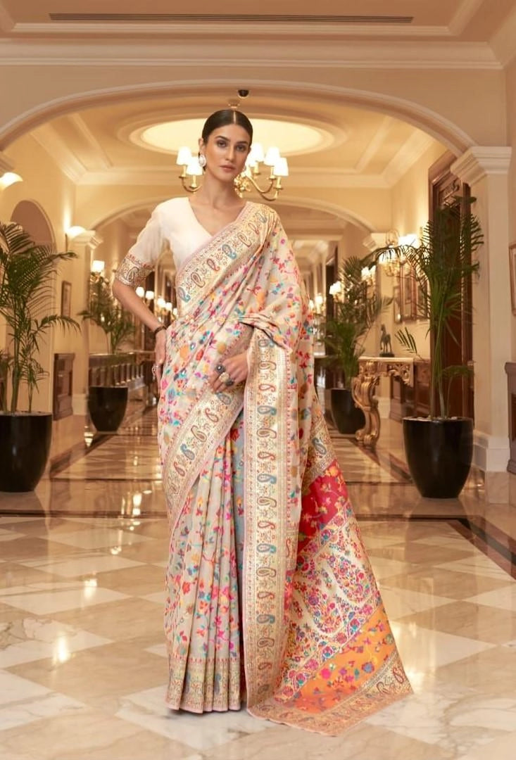 Alkesh  banarasi silk saree with zari weaving work