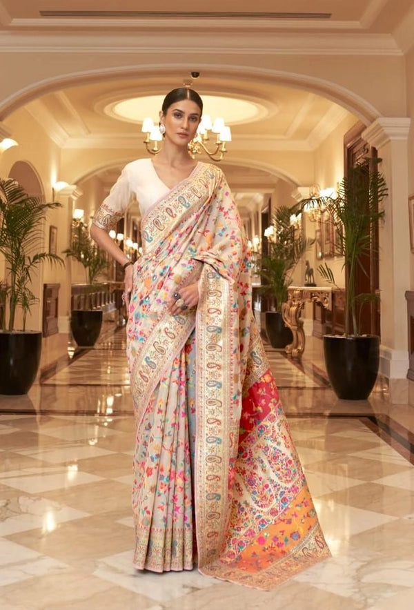 Alkesh  banarasi silk saree with zari weaving work