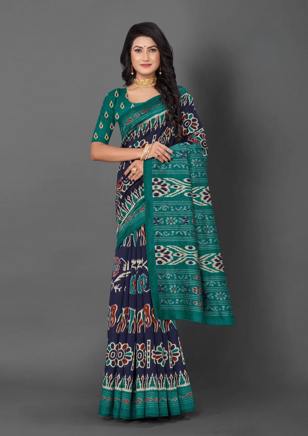 BHAGALPURI IKKAT PRINT SAREE