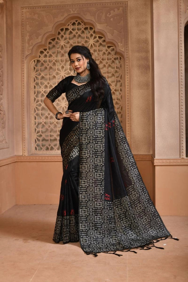 Kalavatia handloom raw silk saree with woven design
