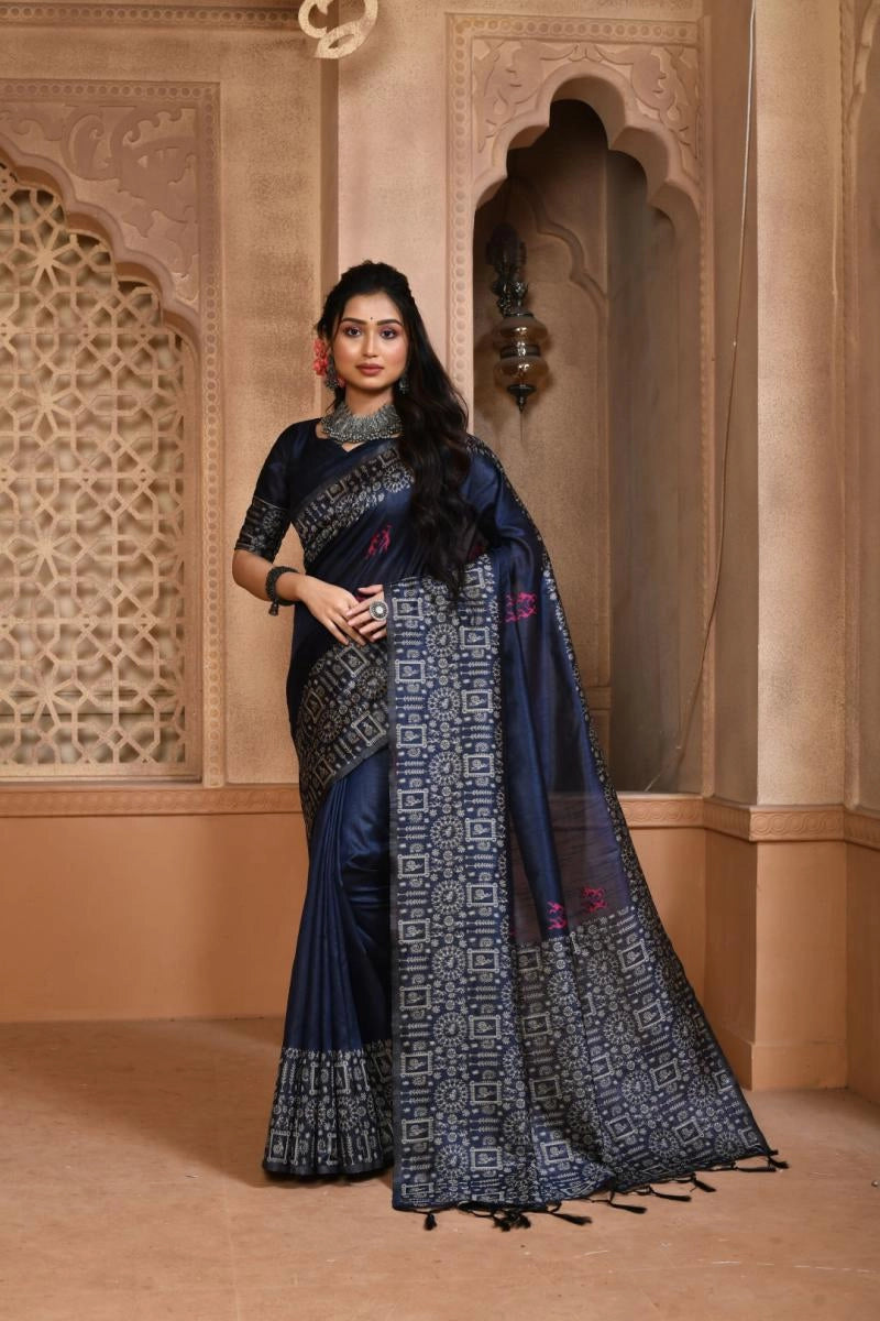 Kalavatia handloom raw silk saree with woven design