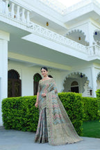 Rangkat organza silk saree with zari weaving work