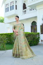 Rangkat organza silk saree with zari weaving work