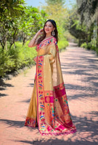 Rohi soft tissue paithani silk saree with zari weaving work