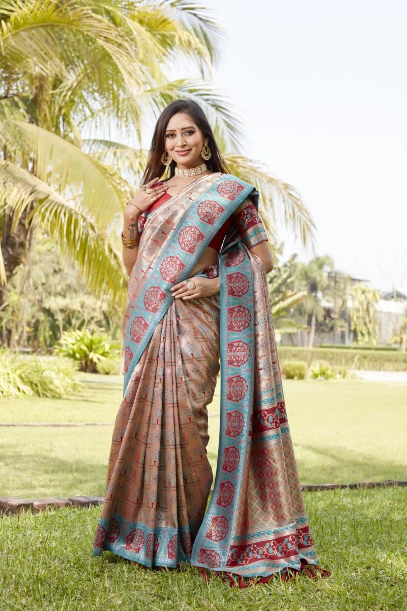 Pipita zari weaving pink color rich kanjivaram silk saree