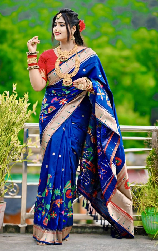 Swayamwar paithani silk saree with zari weaving work