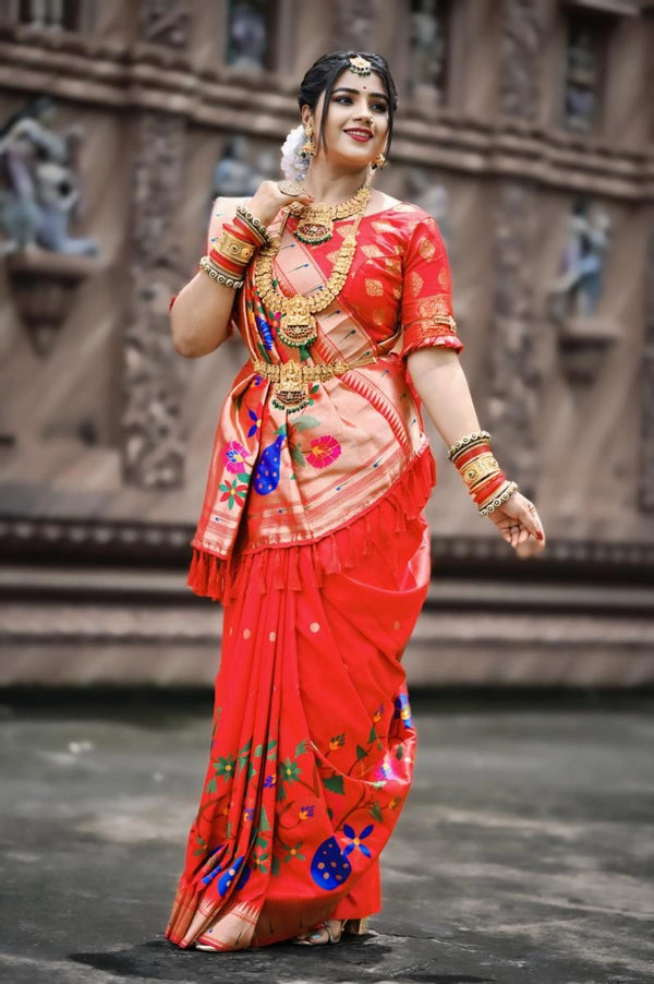 Swayamwar paithani silk saree with zari weaving work
