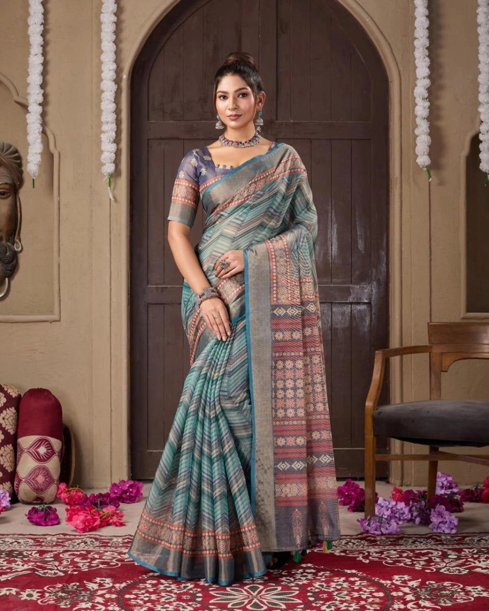 Eswari Multi digital printed erode cotton saree