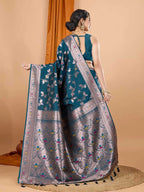 Morpeach premium banarasi silk saree with meenakari zari weaving work