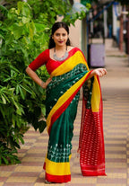 Multi soft linen cotton saree with digital printed work