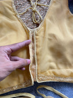 Beige georgette fancy readymade blouse with handwork with Belt