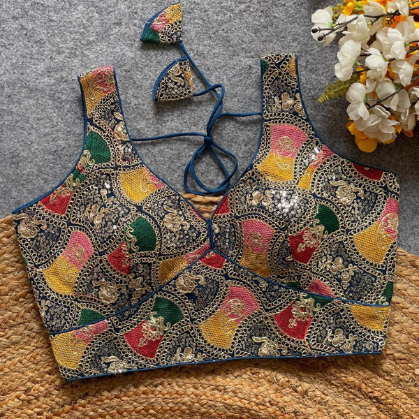 Morpeach fox georgette bollywood style readymade blouse