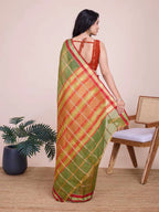 Mahendi green kota doriya saree with zari weaving work
