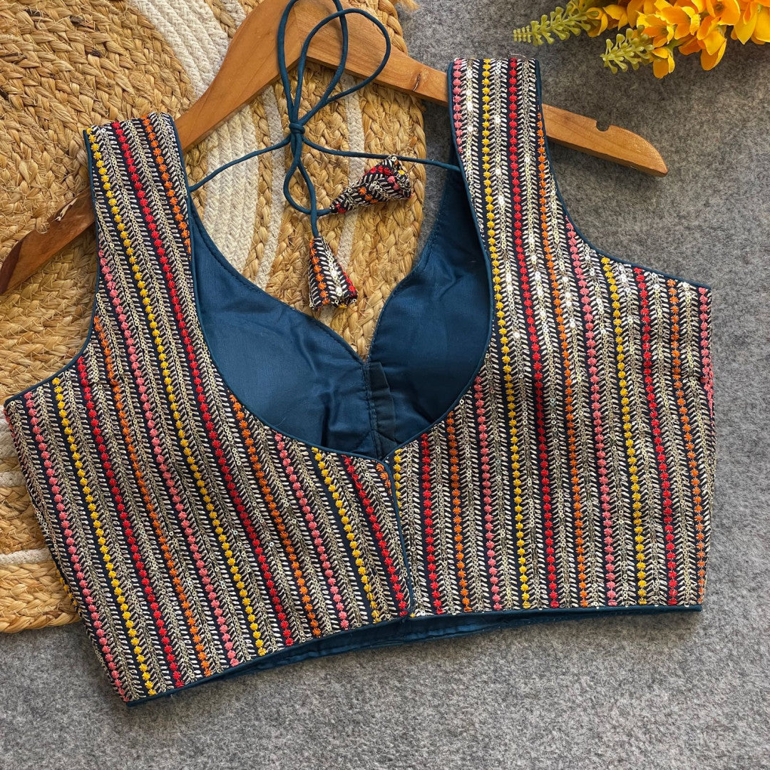 Morpeach fox georgette fancy readymade blouse with embroidery work