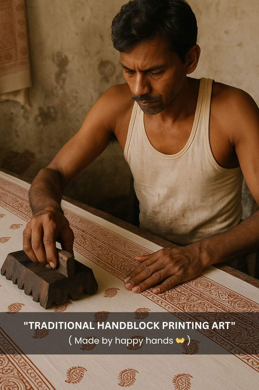 Multi pure mulmul cotton saree with bagru hand block printed work