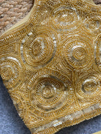 Beige georgette fancy readymade blouse with handwork with Belt