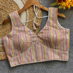 Off white fox georgette fancy readymade blouse with embroidery work