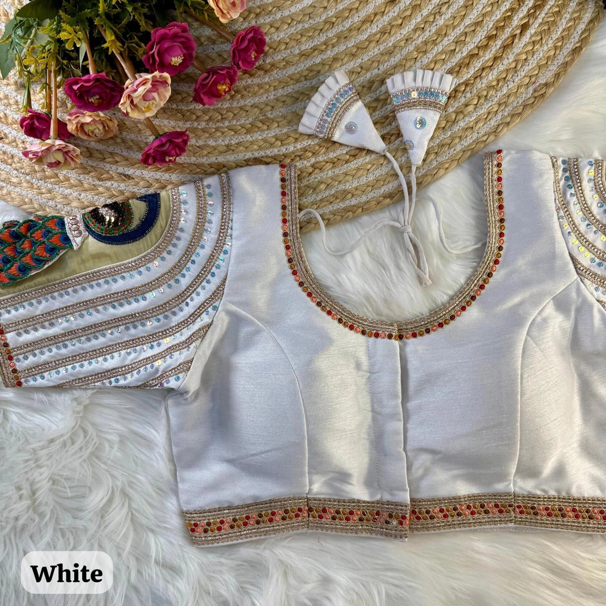Wedding Special Real 3D Peacock Blouse