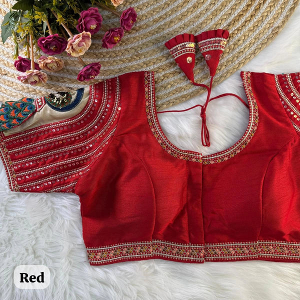 Wedding Special Real 3D Peacock Blouse