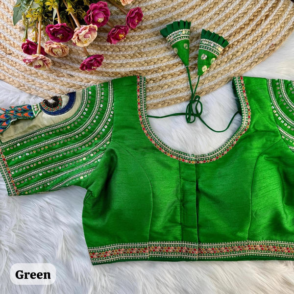 Wedding Special Real 3D Peacock Blouse