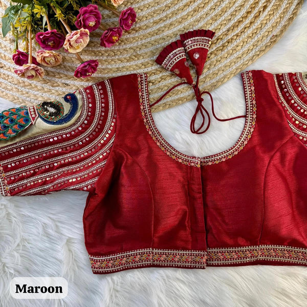 Wedding Special Real 3D Peacock Blouse