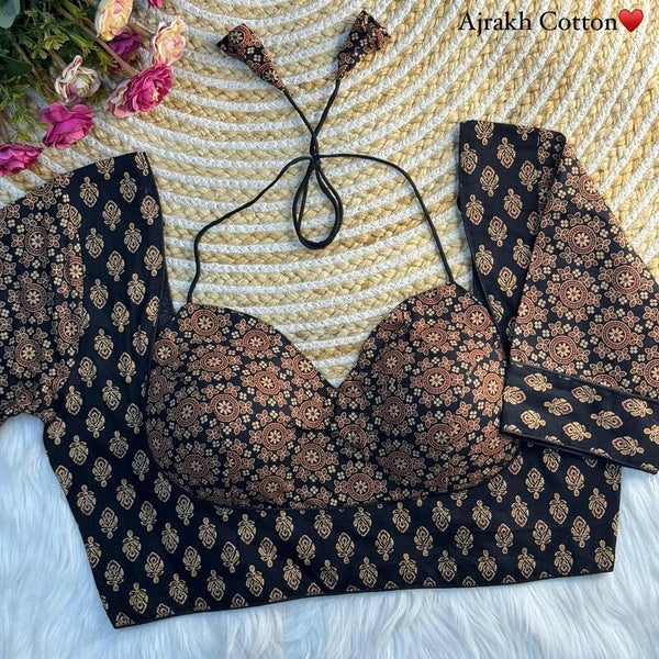 Original Ajrakh Cotton Halter Neck Blouse