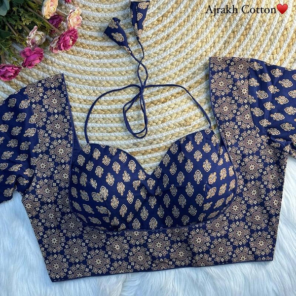 Original Ajrakh Cotton Halter Neck Blouse