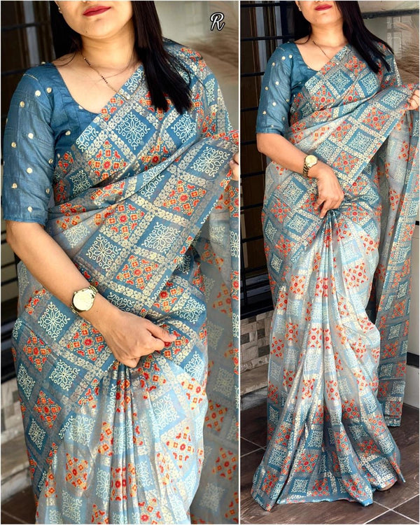 Glass Organza Saree