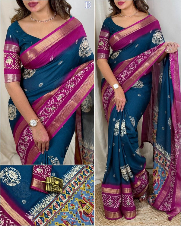 Dull Moss Fabric Saree
