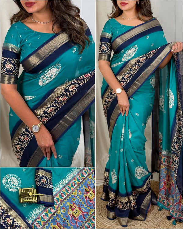 Dull Moss Fabric Saree