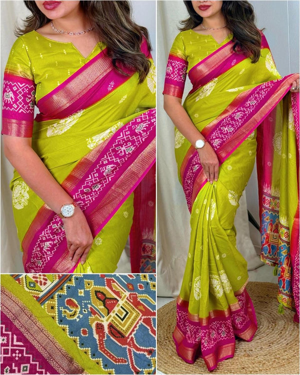 Dull Moss Fabric Saree