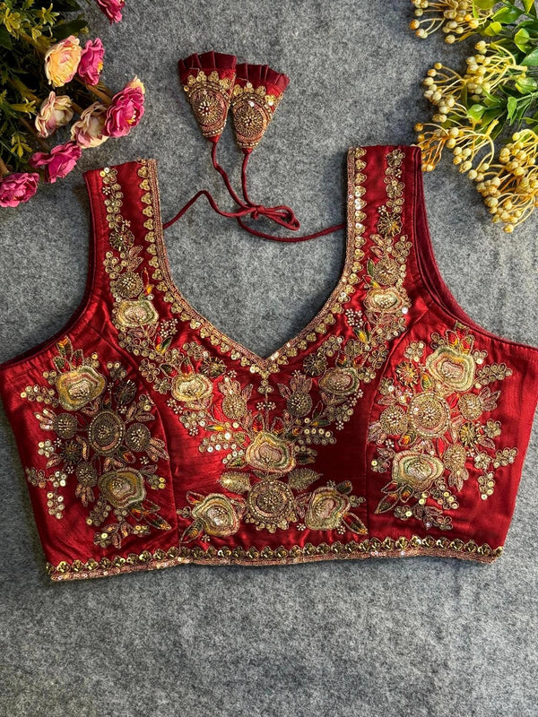 Heavy Beads Work Bridal Blouse