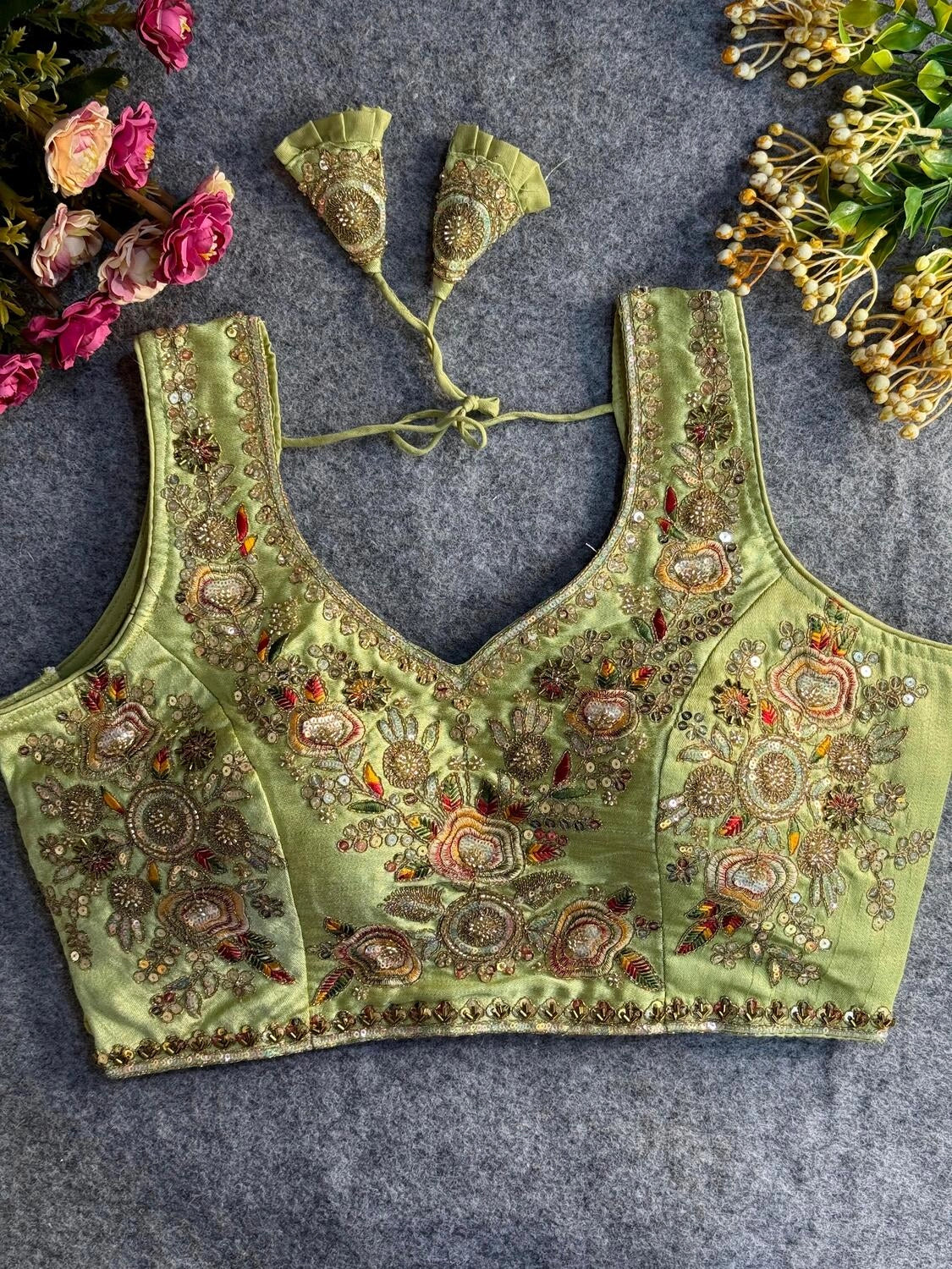 Heavy Beads Work Bridal Blouse