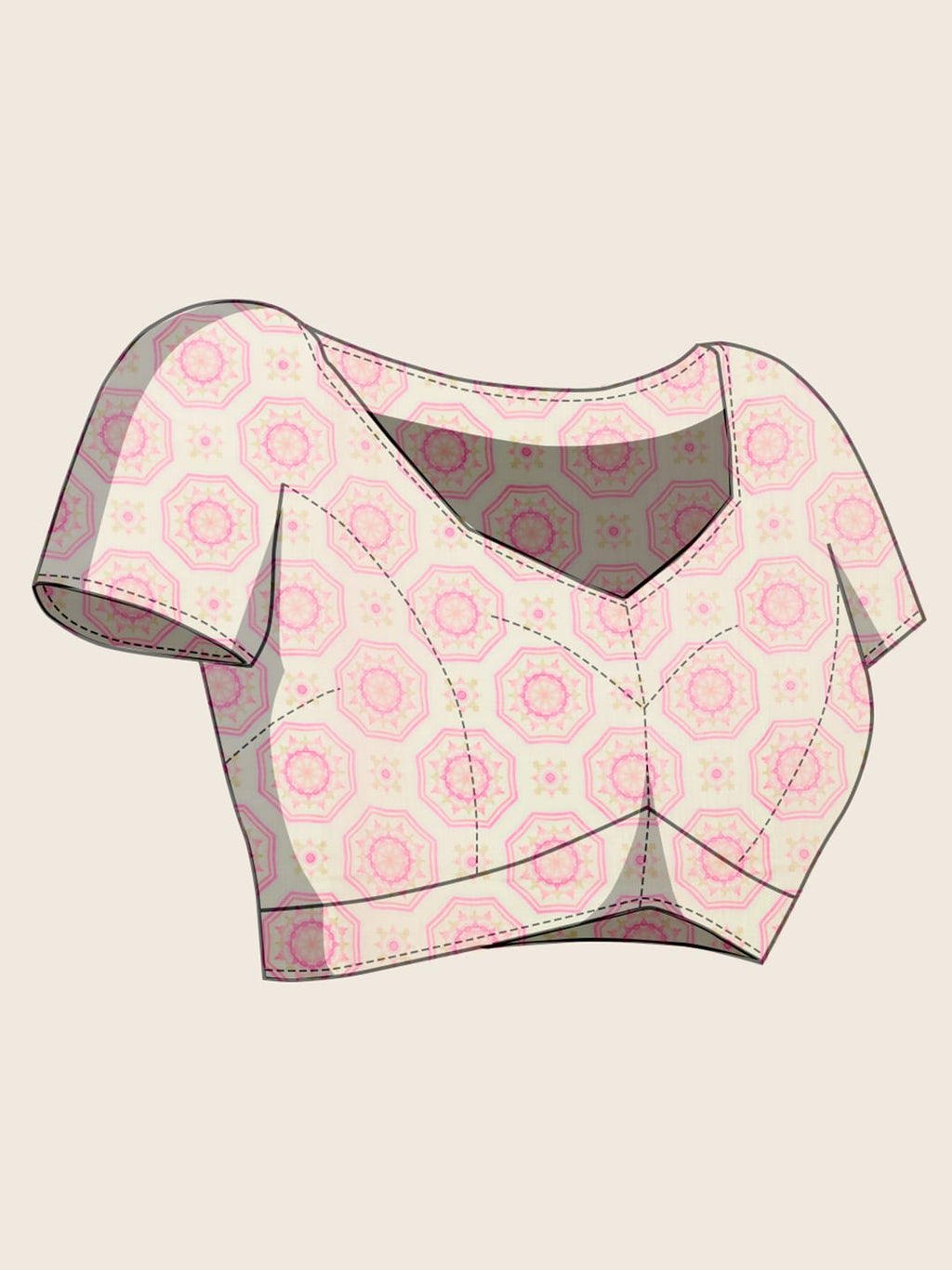 Multi linen cotton saree with digital printed work and silver zari border