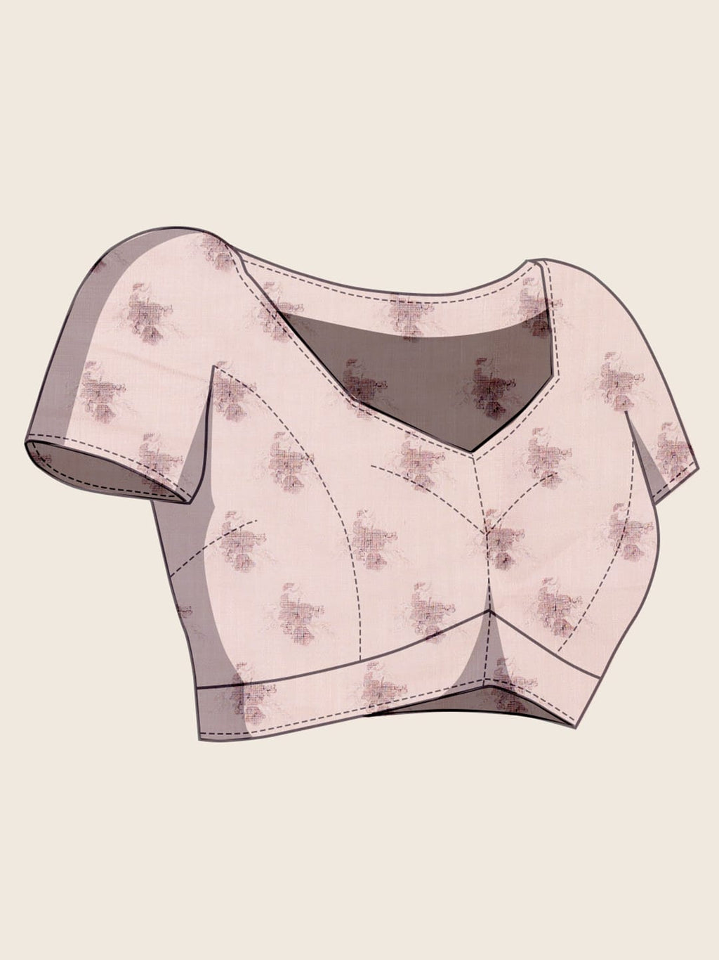 Multi linen cotton saree with digital printed work and silver zari border