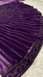 Stylish Net Lehenga with All-Over Sequins & Dori Detailing