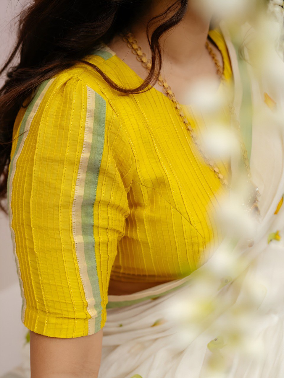 Trendy linen | White linen cotton saree with digital printed work