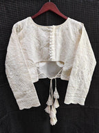 Off white hakoba cotton sabyasachi design readymade blouse