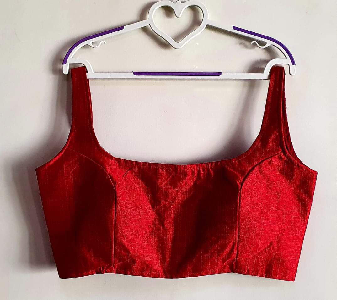 Bollywood style maroon plain phantom silk readymade blouse